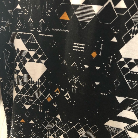 LuLaRoe Small Black/white/gold print Julia, EUC - Picture 2 of 3